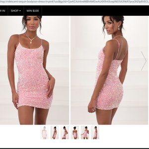 Lucy in The Sky Iridescent dress in barbie pink